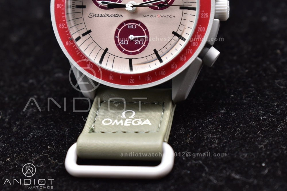 Swatch x Omega Bioceramic Moonwatch Mission to Pluto on Nylon Strap Quartz GoodFit 1182
