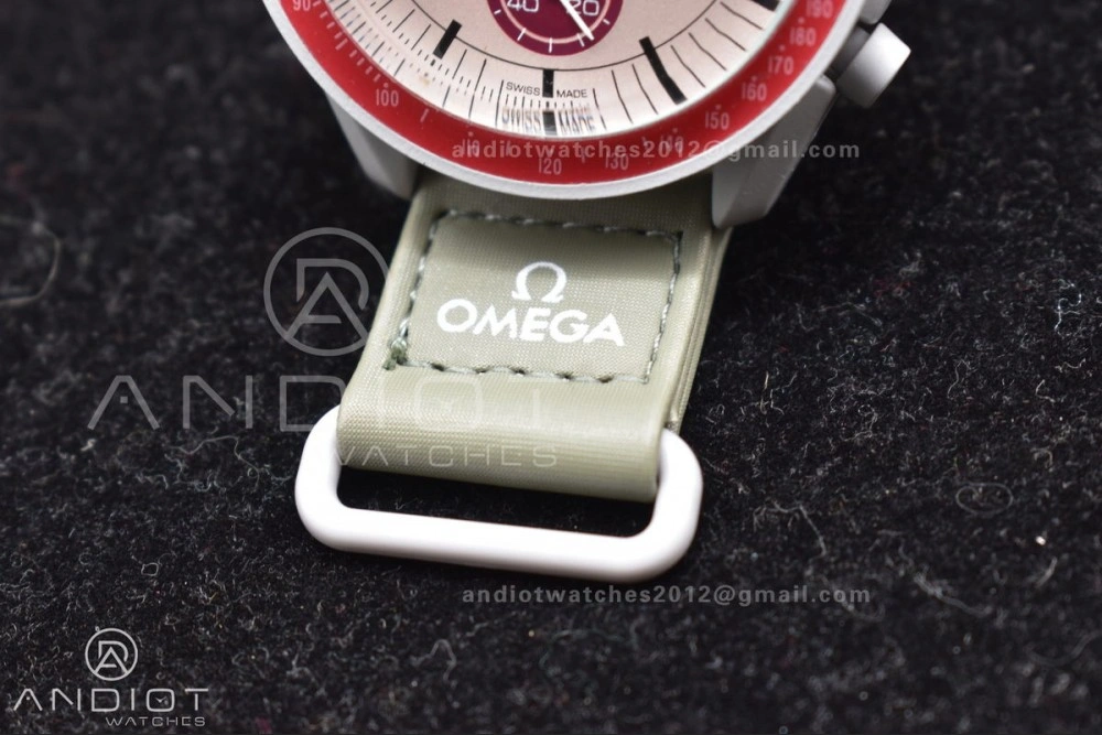 Swatch x Omega Bioceramic Moonwatch Mission to Pluto on Nylon Strap Quartz GoodFit 1182