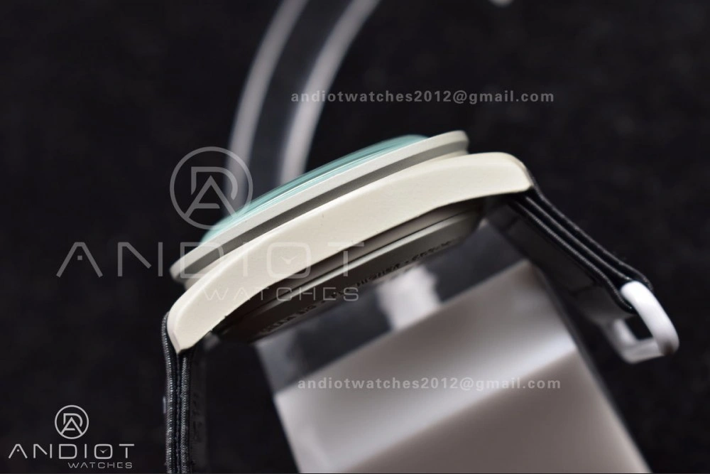 Swatch x Omega Bioceramic Moonwatch Mission to The Moon on Nylon Strap Quartz Sleek 91