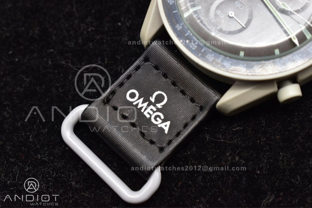 Swatch x Omega Bioceramic Moonwatch Mission to The Moon on Nylon Strap Quartz Sleek 91
