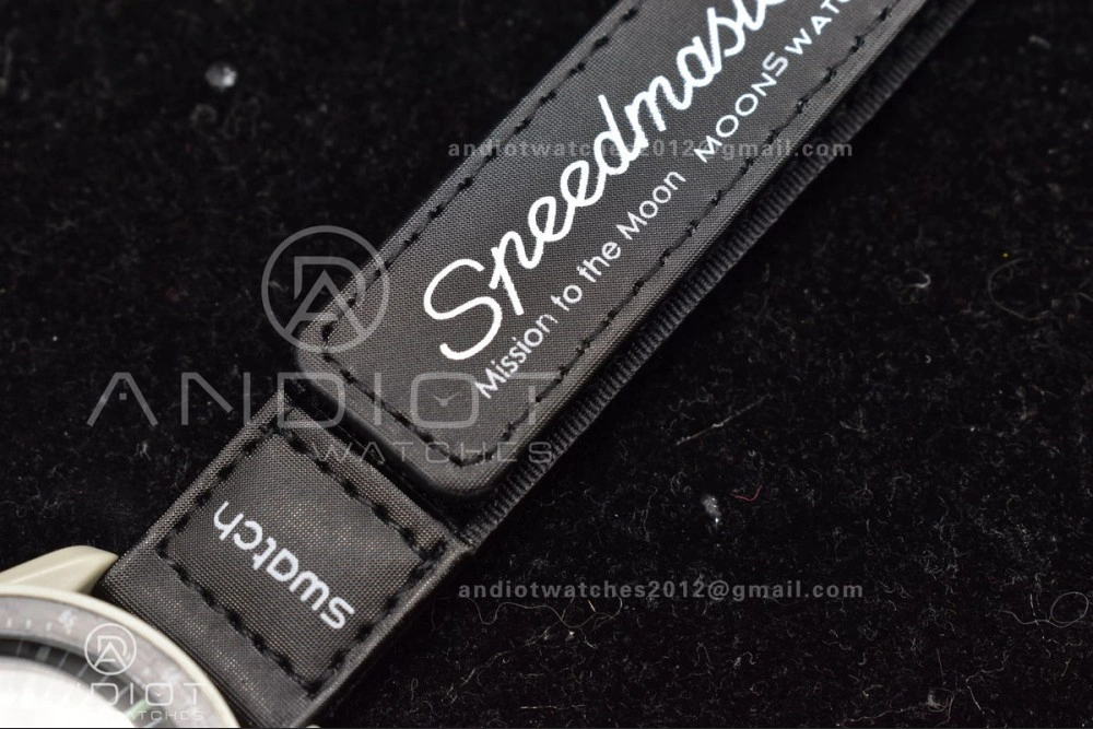 Swatch x Omega Bioceramic Moonwatch Mission to The Moon on Nylon Strap Quartz Sleek 91