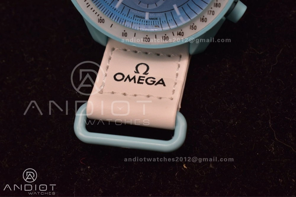Swatch x Omega Bioceramic Moonwatch Mission to Uranus on Nylon Strap Quartz Sleek 141