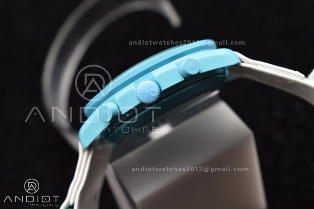 Swatch x Omega Bioceramic Moonwatch Mission to Uranus on Nylon Strap Quartz Sleek 141