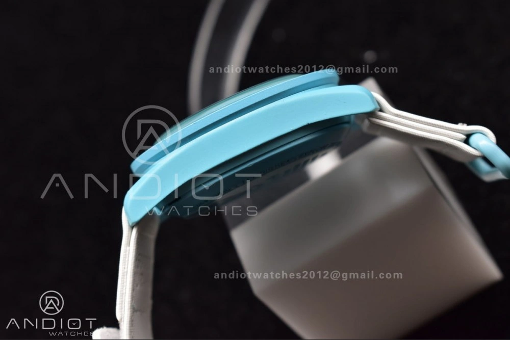 Swatch x Omega Bioceramic Moonwatch Mission to Uranus on Nylon Strap Quartz Sleek 141