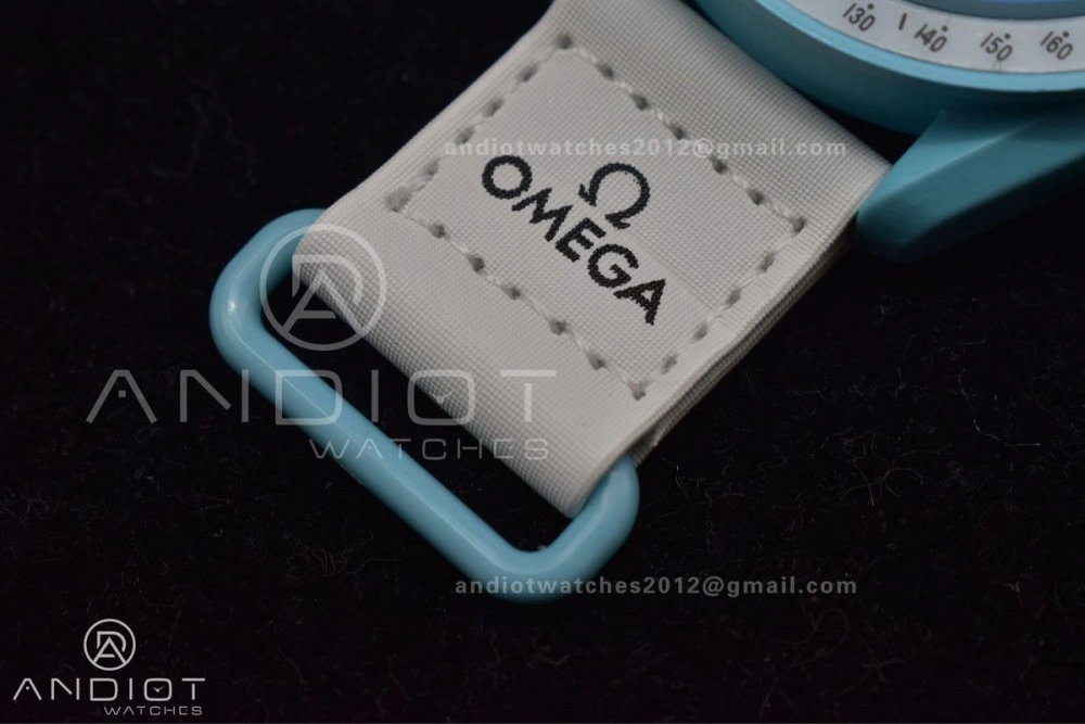 Swatch x Omega Bioceramic Moonwatch Mission to Uranus on Nylon Strap Quartz Sleek 141