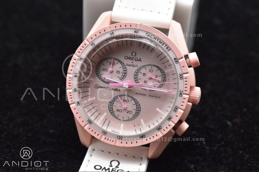 Functional Swatch x Omega Bioceramic Moonwatch Mission to Venus on Nylon Strap Quartz 130