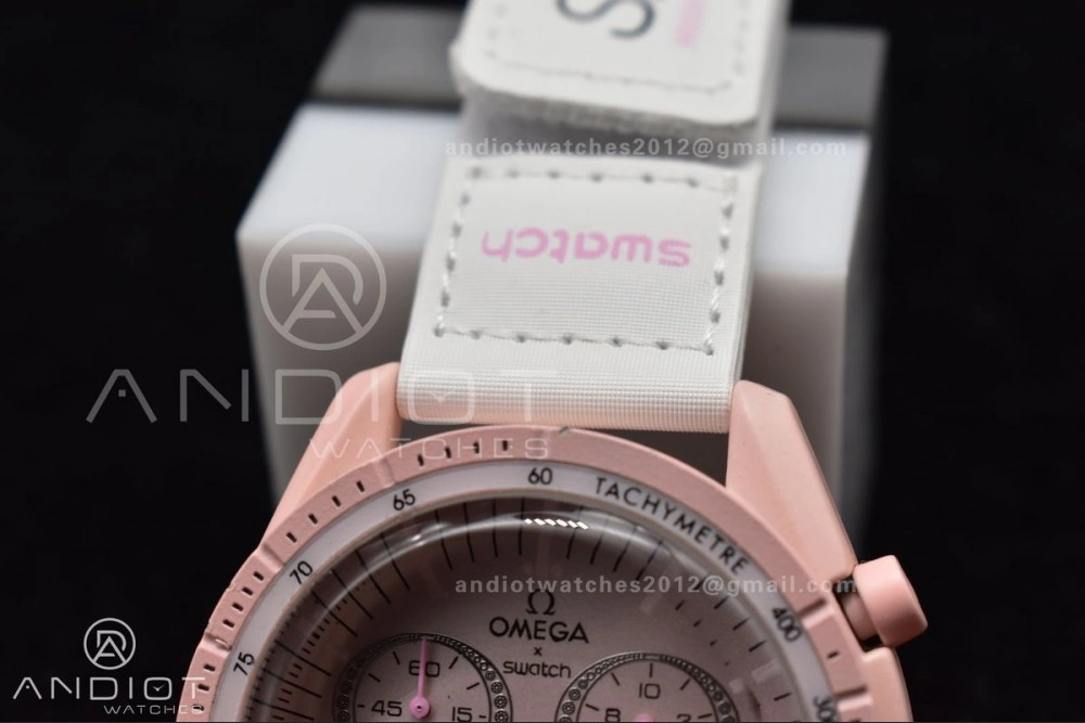 Functional Swatch x Omega Bioceramic Moonwatch Mission to Venus on Nylon Strap Quartz 130