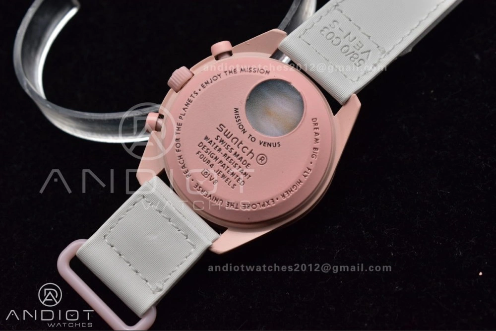 Functional Swatch x Omega Bioceramic Moonwatch Mission to Venus on Nylon Strap Quartz 130