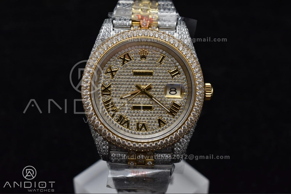 TWD 41mm Best Version Diamond DateJust Roman Dial 2 Tone Yellow Gold Flexible 1196