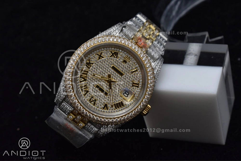 TWD 41mm Best Version Diamond DateJust Roman Dial 2 Tone Yellow Gold Flexible 1196