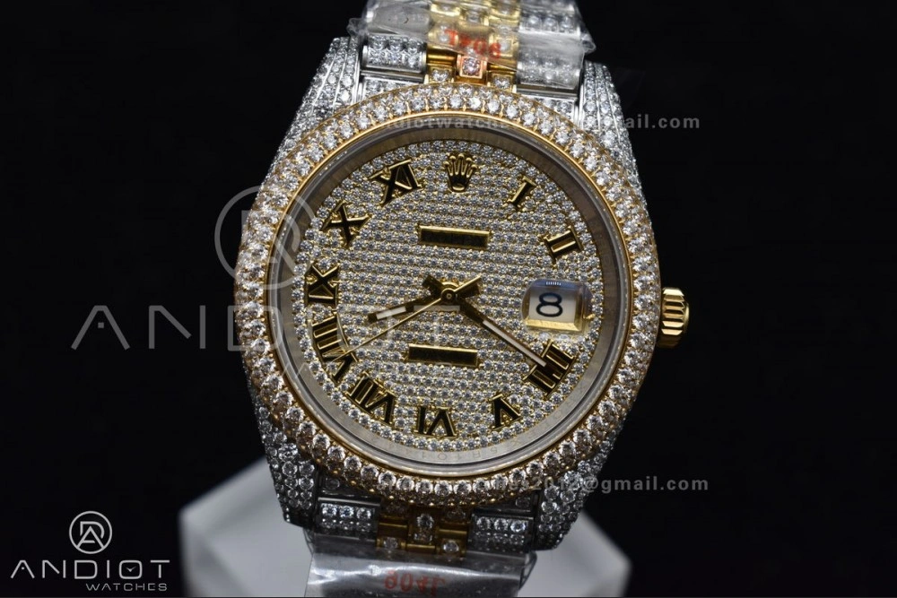 TWD 41mm Best Version Diamond DateJust Roman Dial 2 Tone Yellow Gold Flexible 1196