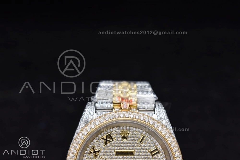 TWD 41mm Best Version Diamond DateJust Roman Dial 2 Tone Yellow Gold Flexible 1196
