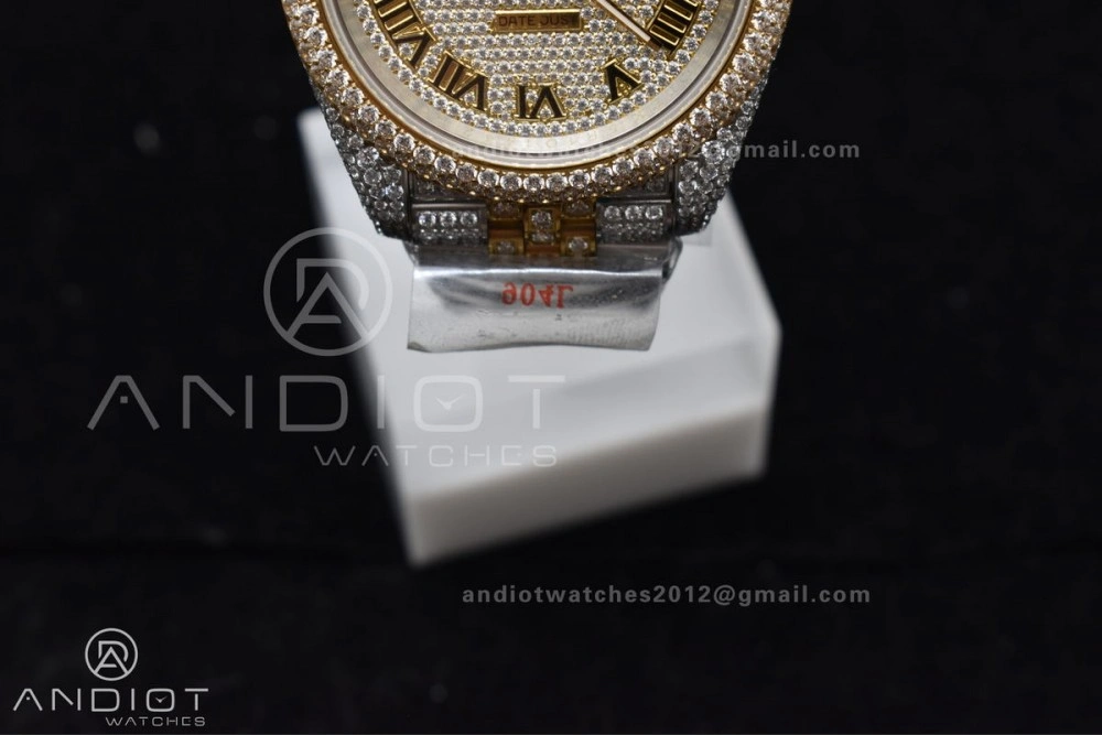 TWD 41mm Best Version Diamond DateJust Roman Dial 2 Tone Yellow Gold Flexible 1196