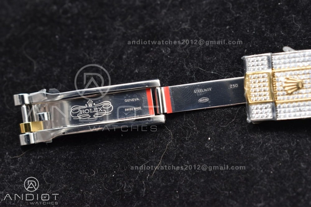 TWD 41mm Best Version Diamond DateJust Roman Dial 2 Tone Yellow Gold Flexible 1196