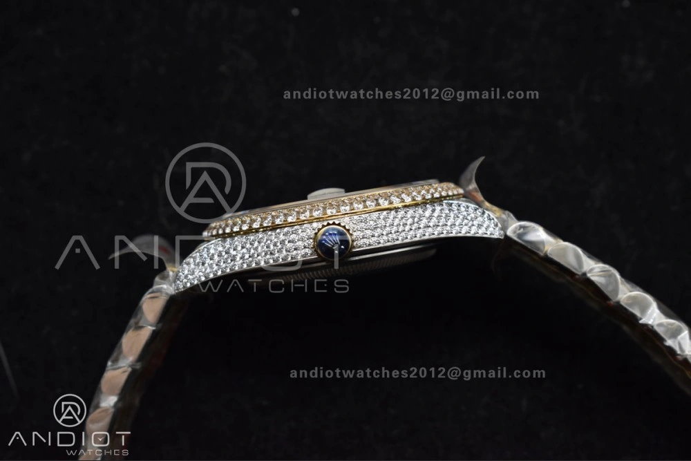 TWD 41mm Best Version Diamond DateJust Roman Dial 2 Tone Yellow Gold Flexible 1196