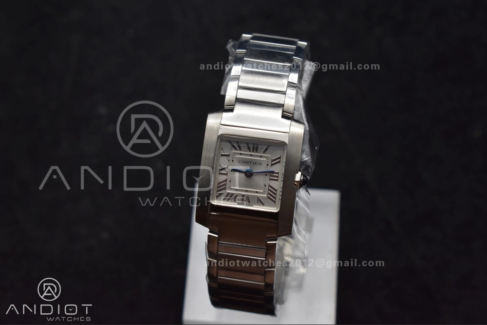 Sporty Tank Francaise Small SS KRF 1:1 Best Edition White Dial on SS Bracelet Ronda Quartz 248