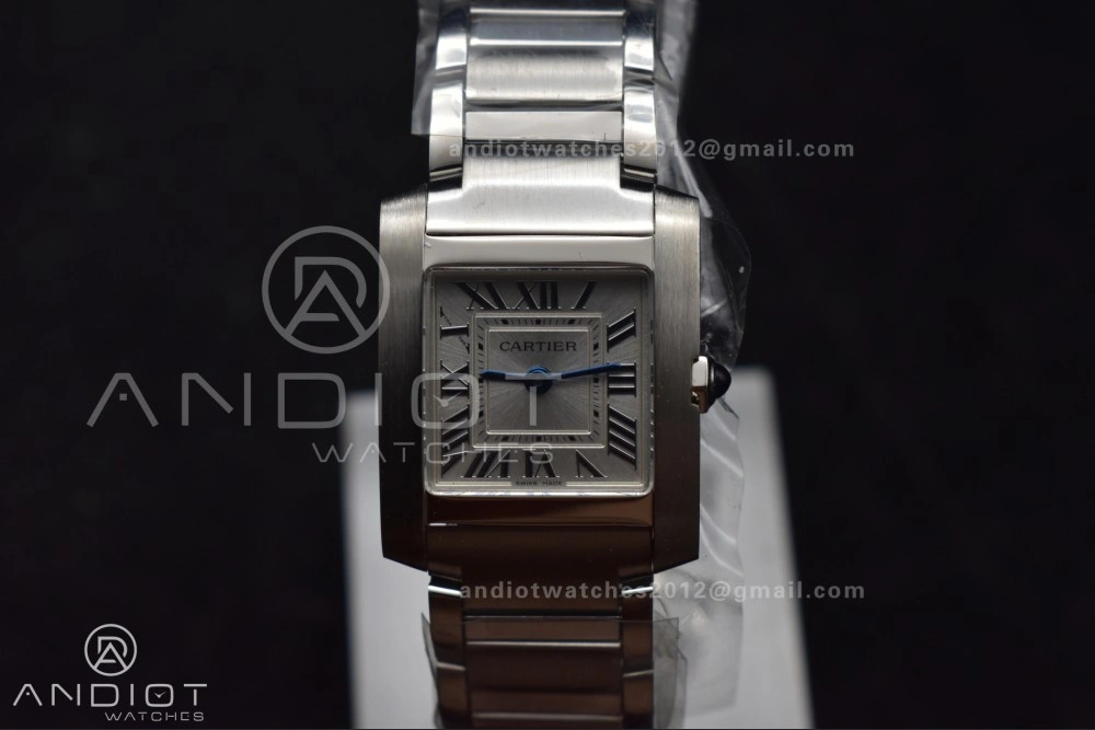 Sporty Tank Francaise Small SS KRF 1:1 Best Edition White Dial on SS Bracelet Ronda Quartz 248