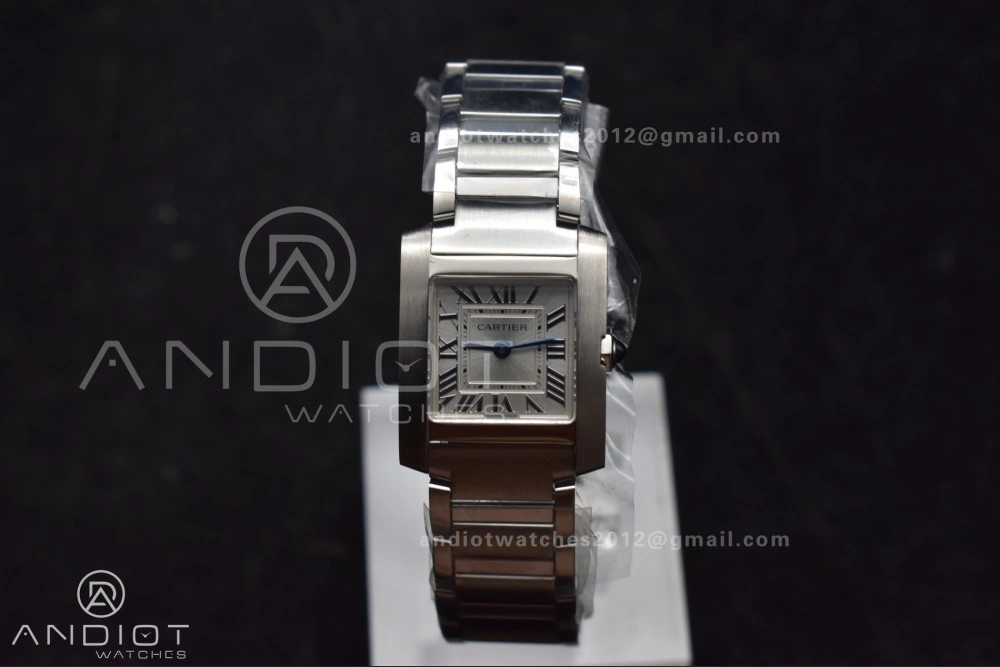 Sporty Tank Francaise Small SS KRF 1:1 Best Edition White Dial on SS Bracelet Ronda Quartz 248