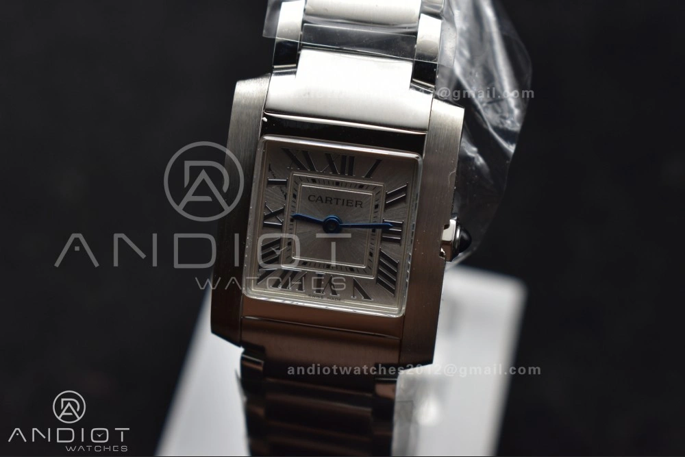 Sporty Tank Francaise Small SS KRF 1:1 Best Edition White Dial on SS Bracelet Ronda Quartz 248