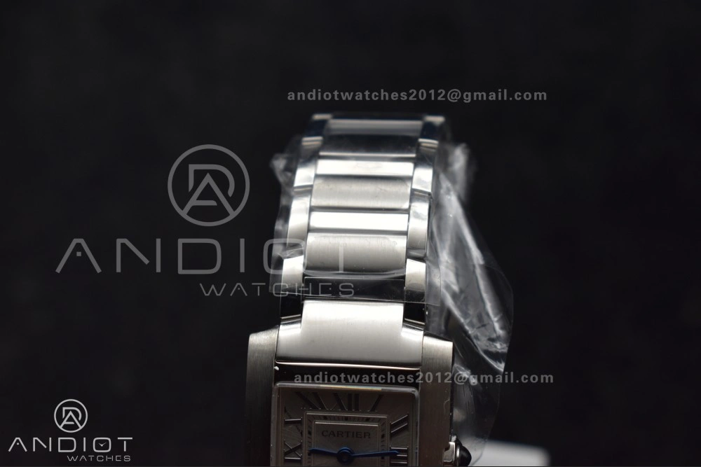 Sporty Tank Francaise Small SS KRF 1:1 Best Edition White Dial on SS Bracelet Ronda Quartz 248