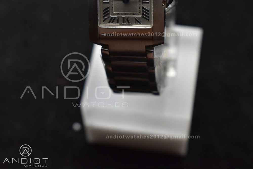 Sporty Tank Francaise Small SS KRF 1:1 Best Edition White Dial on SS Bracelet Ronda Quartz 248