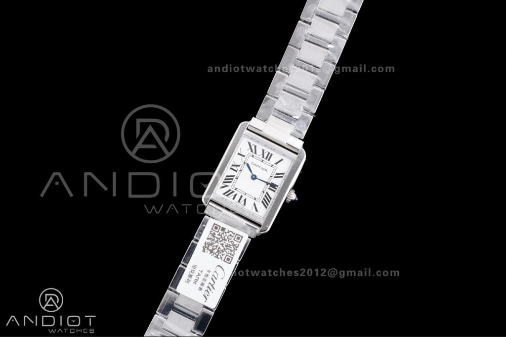 Affordable Tank Solo 31x24.4mm AF SS White Dial on SS Bracelet Ronda Quartz 255