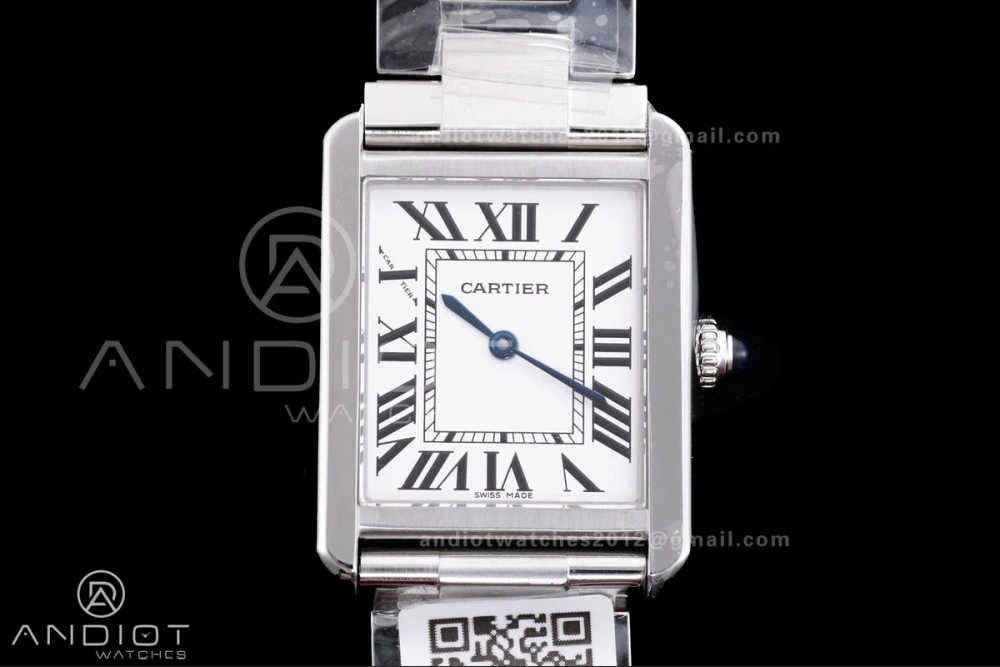 Affordable Tank Solo 31x24.4mm AF SS White Dial on SS Bracelet Ronda Quartz 255