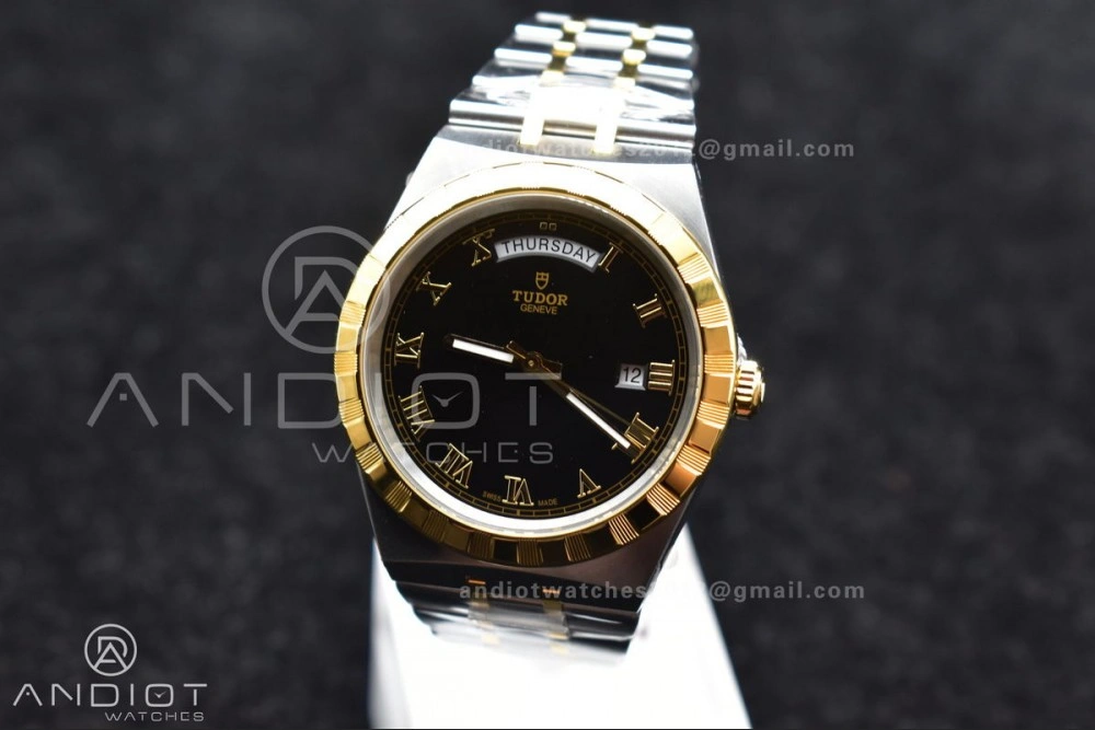 Tudor Royal V7F 1:1 Best Edition Black Dial On YG SS Strap A Snug 1285