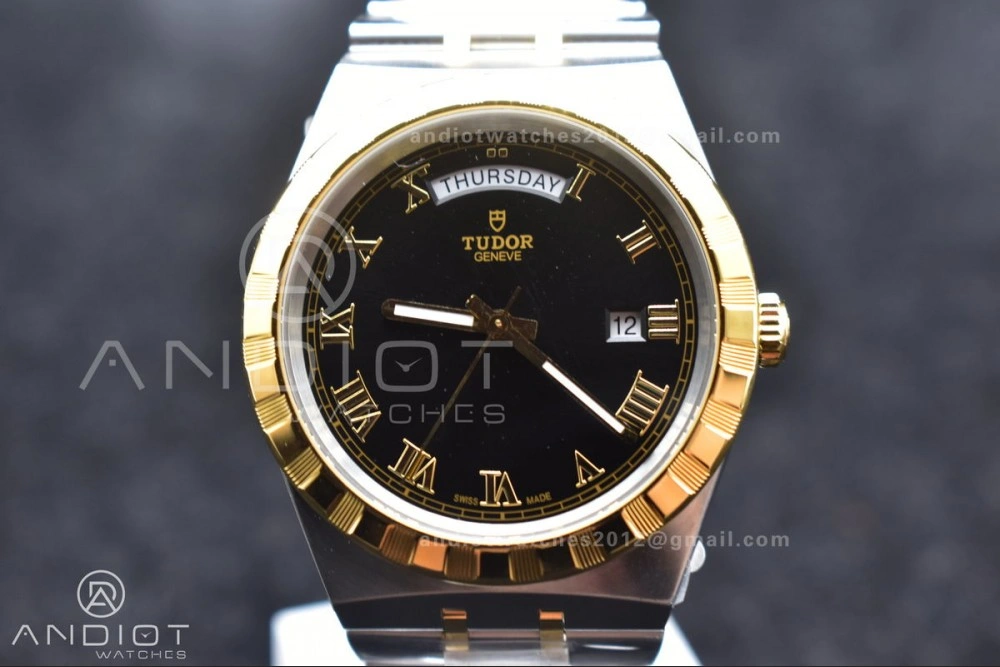 Tudor Royal V7F 1:1 Best Edition Black Dial On YG SS Strap A Snug 1285