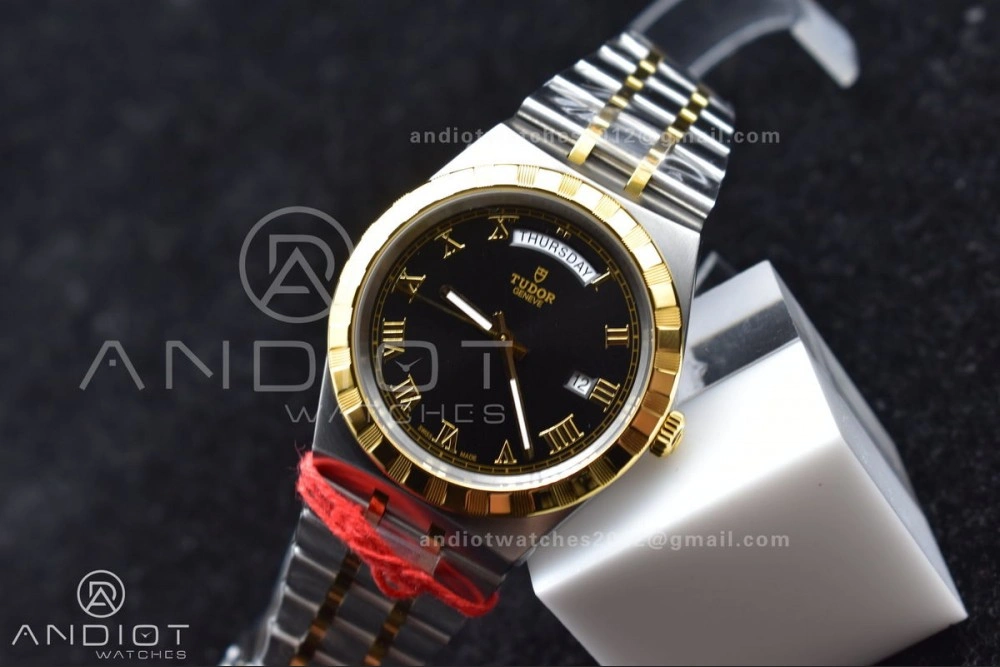 Tudor Royal V7F 1:1 Best Edition Black Dial On YG SS Strap A Snug 1285