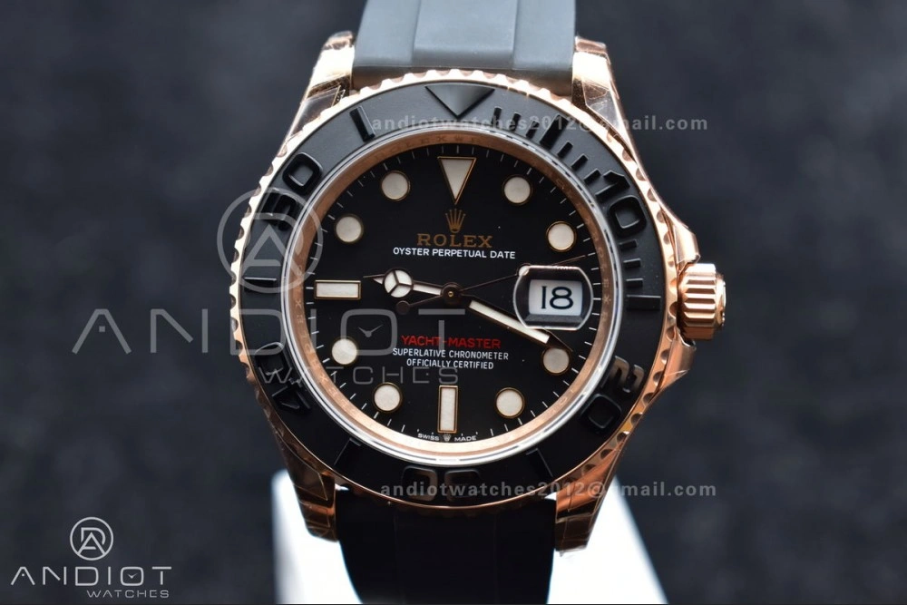 Yacht-Master 126655 VSF 1:1 Best Edition Black Ceramic Bezel on Oysterflex Rubber Strap VS TimelessDesign 1220