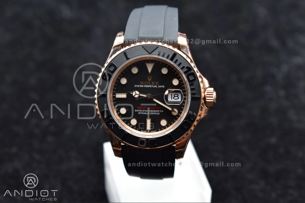 Yacht-Master 126655 VSF 1:1 Best Edition Black Ceramic Bezel on Oysterflex Rubber Strap VS TimelessDesign 1220