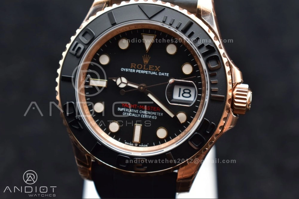Yacht-Master 126655 VSF 1:1 Best Edition Black Ceramic Bezel on Oysterflex Rubber Strap VS TimelessDesign 1220