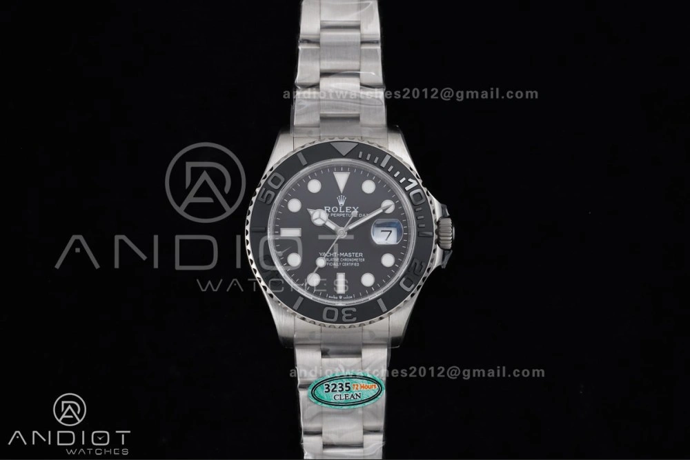 EyeCatching Yacht-Master 226627 Titanium Clean 1:1 Best Edition Black Dial On Titanium Bracelet SH 1206