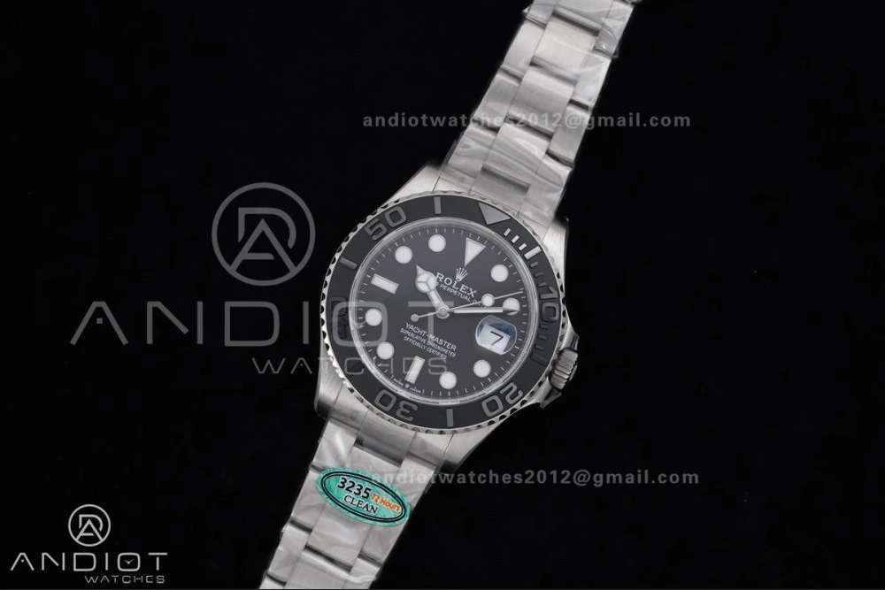 EyeCatching Yacht-Master 226627 Titanium Clean 1:1 Best Edition Black Dial On Titanium Bracelet SH 1206