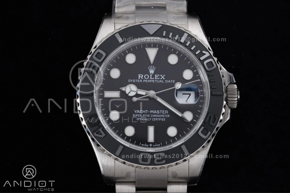 EyeCatching Yacht-Master 226627 Titanium Clean 1:1 Best Edition Black Dial On Titanium Bracelet SH 1206