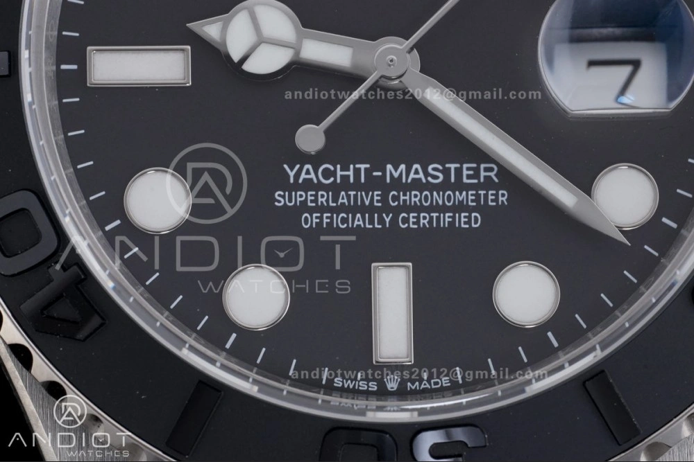 EyeCatching Yacht-Master 226627 Titanium Clean 1:1 Best Edition Black Dial On Titanium Bracelet SH 1206