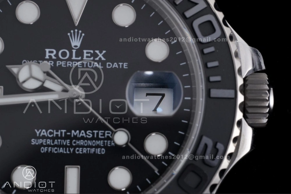 EyeCatching Yacht-Master 226627 Titanium Clean 1:1 Best Edition Black Dial On Titanium Bracelet SH 1206
