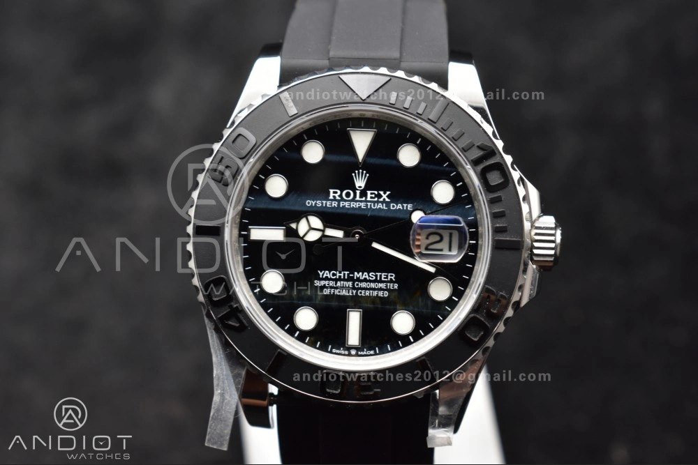 Yacht-Master 42mm 226659 Gold Factory 1:1 Best Edition Ceramic Bezel Falcon's Eye Dial on Oyster flex Strap VR3235 (Tungsten Heavy Version) SmartChoice 1214