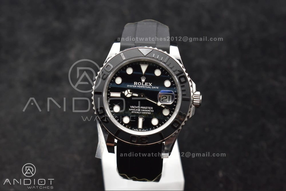 Yacht-Master 42mm 226659 Gold Factory 1:1 Best Edition Ceramic Bezel Falcon's Eye Dial on Oyster flex Strap VR3235 (Tungsten Heavy Version) SmartChoice 1214
