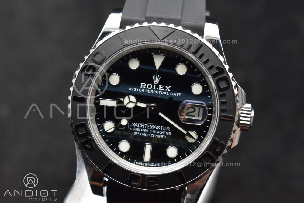 Yacht-Master 42mm 226659 Gold Factory 1:1 Best Edition Ceramic Bezel Falcon's Eye Dial on Oyster flex Strap VR3235 (Tungsten Heavy Version) SmartChoice 1214