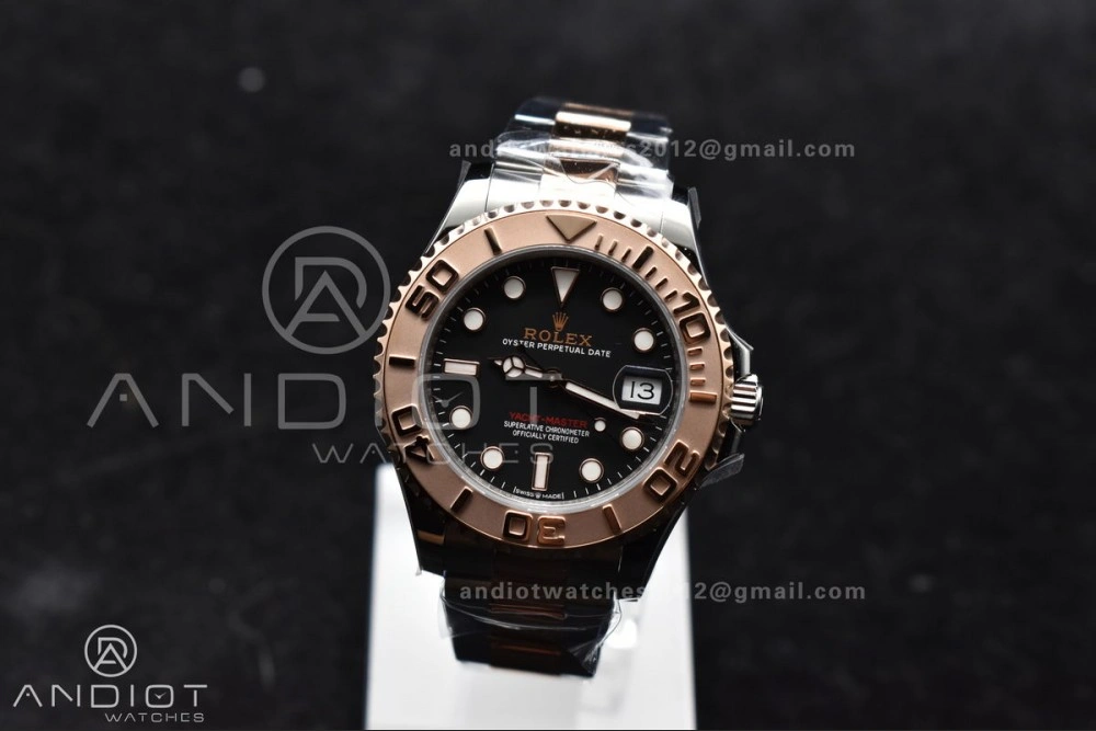 Minimalist Yacht-Master RG 37mm 268621 CVSF 1:1 Best Edition Black Dial 316L SS Case and Bracelet A 1216
