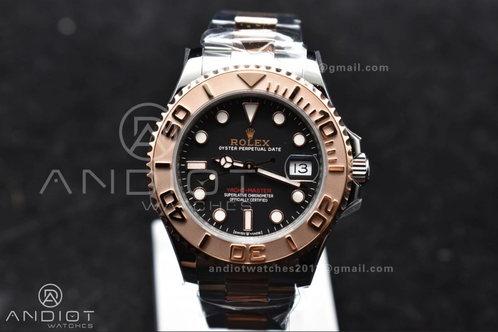 Minimalist Yacht-Master RG 37mm 268621 CVSF 1:1 Best Edition Black Dial 316L SS Case and Bracelet A 1216
