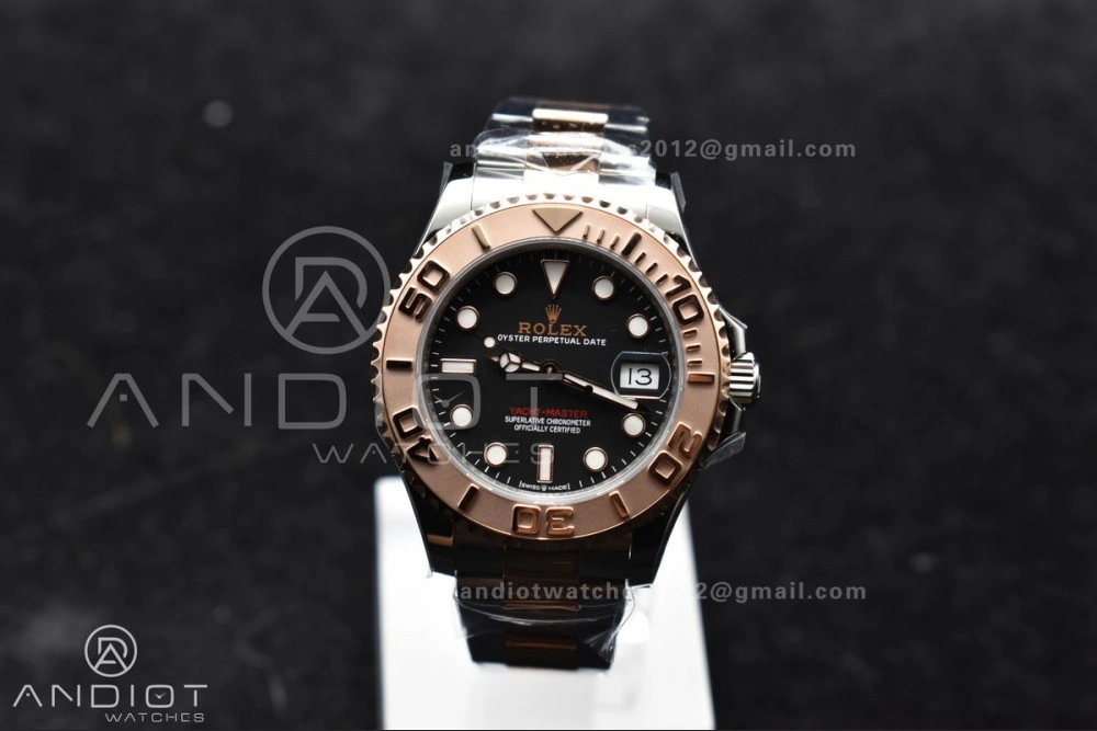 Minimalist Yacht-Master RG 37mm 268621 CVSF 1:1 Best Edition Black Dial 316L SS Case and Bracelet A 1216