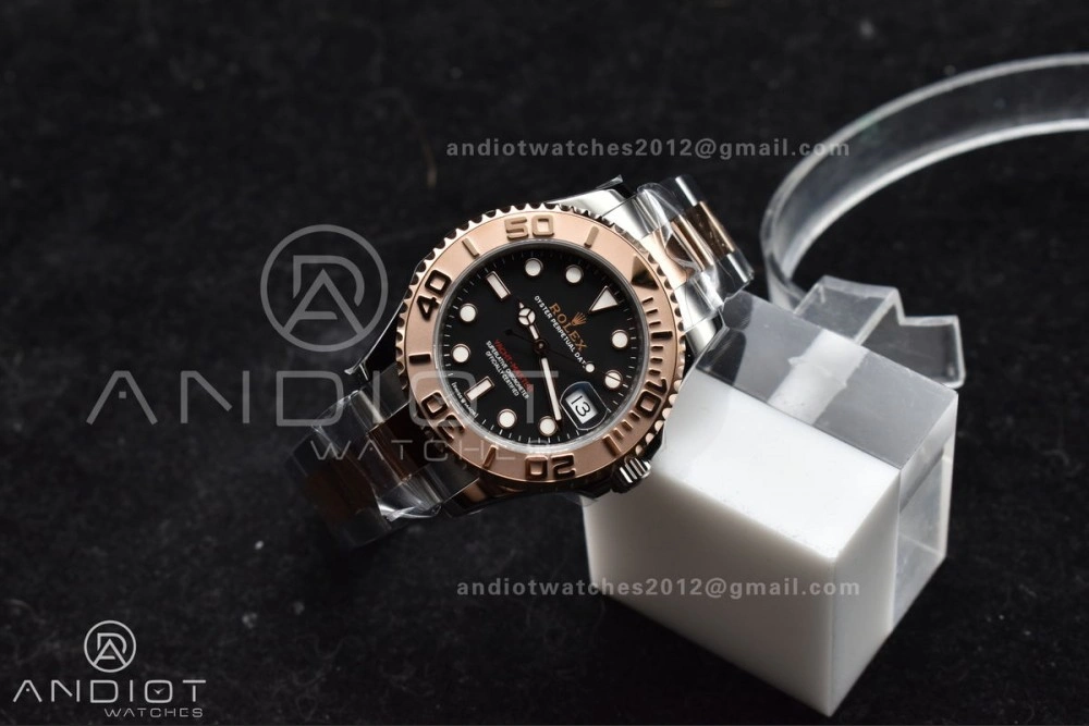 Minimalist Yacht-Master RG 37mm 268621 CVSF 1:1 Best Edition Black Dial 316L SS Case and Bracelet A 1216