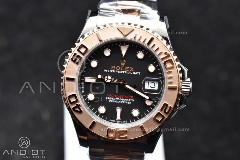 Minimalist Yacht-Master RG 37mm 268621 CVSF 1:1 Best Edition Black Dial 316L SS Case and Bracelet A 1216