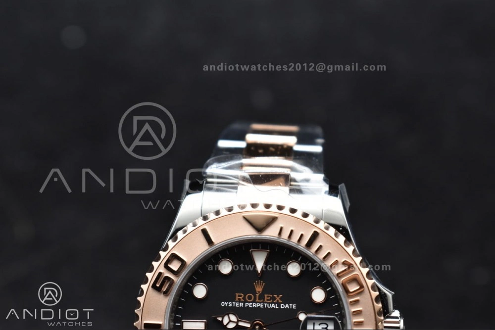 Minimalist Yacht-Master RG 37mm 268621 CVSF 1:1 Best Edition Black Dial 316L SS Case and Bracelet A 1216