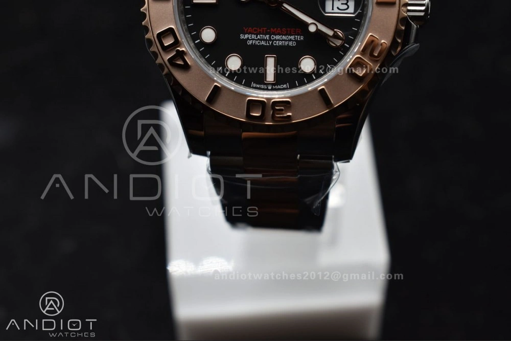 Minimalist Yacht-Master RG 37mm 268621 CVSF 1:1 Best Edition Black Dial 316L SS Case and Bracelet A 1216