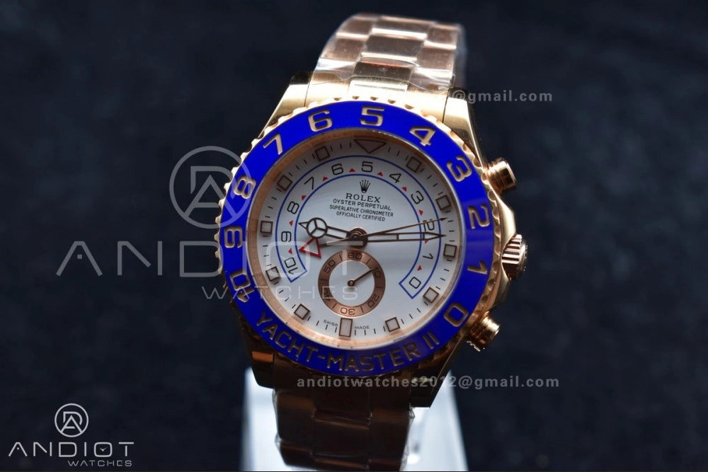 YachtMaster II 116685 RG Blue Ceramic GMF 1:1 Best Edition on RG Bracelet A TopPick 1223