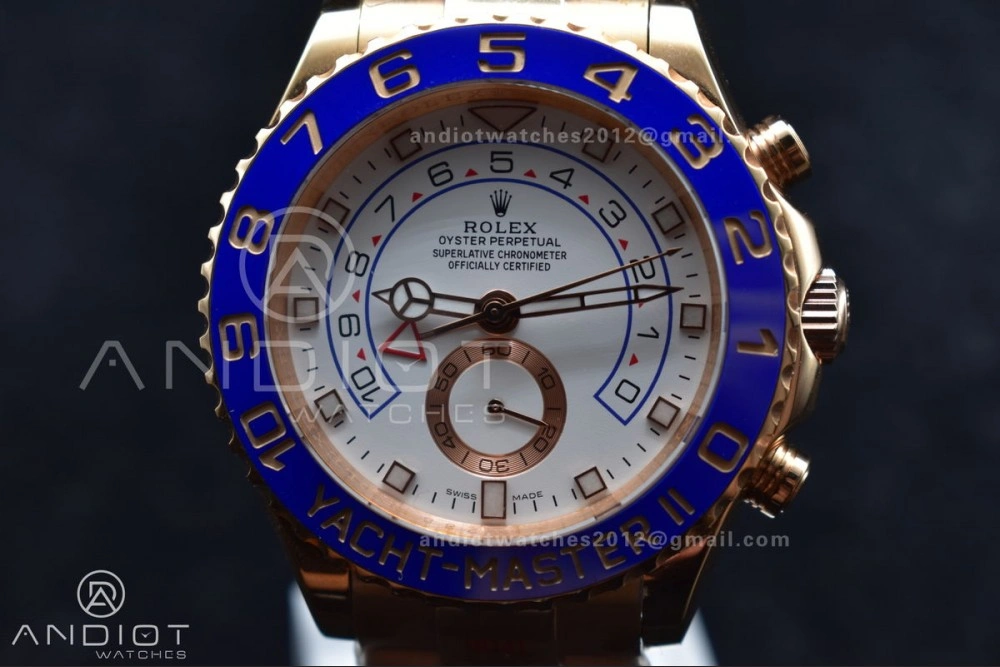 YachtMaster II 116685 RG Blue Ceramic GMF 1:1 Best Edition on RG Bracelet A TopPick 1223